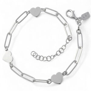 Pulsera cadena forzada corazones