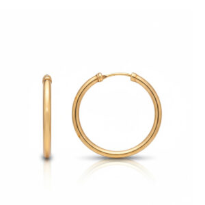 Aros oro 18kl tubo - 20mm
