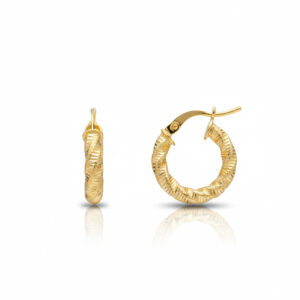 Aros oro 18kl rizados - 10mm