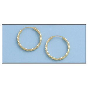Aros oro 18kl rizados - 18mm