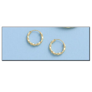 Aros oro 18kl rizados - 9mm