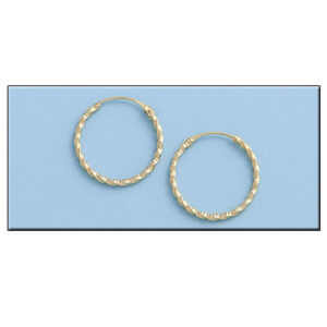 Aros oro 18kl rizados - 16mm