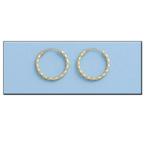 Aros oro 18kl rizados - 14mm