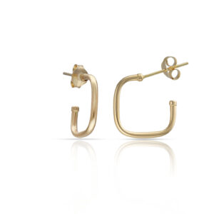 Aros oro 18kl cuadrados - 11x11mm