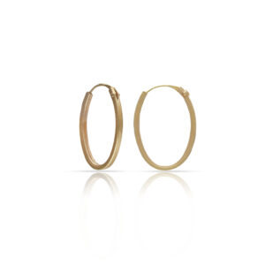 Aros oro 18kl oval 4 caras - 8x12mm