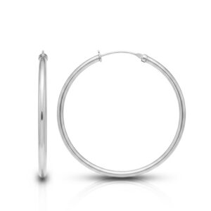 Aros oro blanco 18kl - 35mm