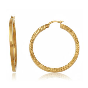 Aros oro 18kl tallados - 30mm
