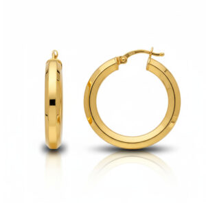Aros oro 18kl tubo hexagonal - 21mm