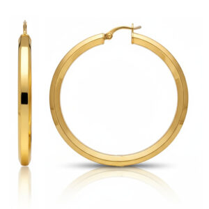 Aros oro 18kl tubo hexagonal - 41mm