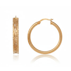 Aros oro 18kl greca -25mm