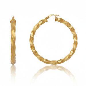 Aros oro 18kl rizados - 40mm