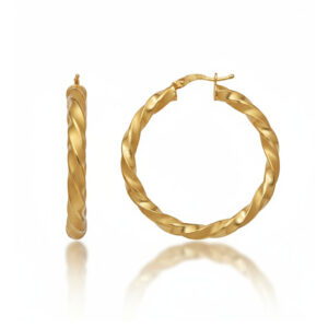 Aros oro 18kl rizados - 30mm