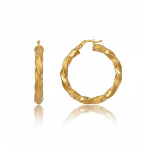 Aros oro 18kl rizados -  25mm