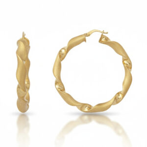 Aros oro 18kl rizados - 42mm