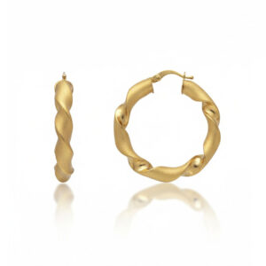 Aros oro 18kl rizados - 26mm