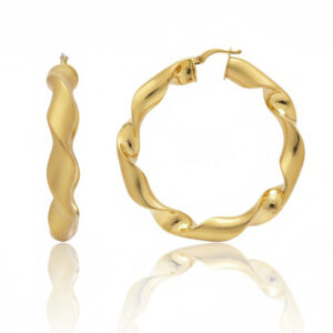 Aros oro 18kl rizados - 42mm