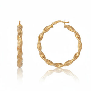 Aros oro 18kl ondulados - 30mm
