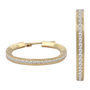 Aros oro 18kl circonitas - 20mm