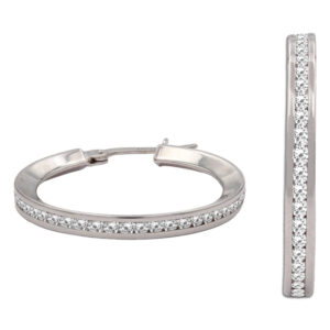 Aros oro blanco 18kl circonitas - 20mm