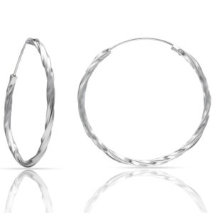 Aros plata 925mm trenzados - 30mm