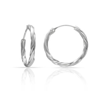 Aros plata 925mm trenzados - 17mm