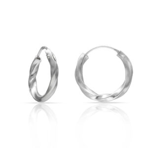 Aros plata 925mm trenzados - 12mm
