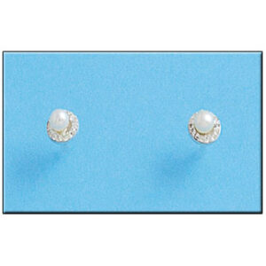 Pendientes plata 925mm perla + circonitas