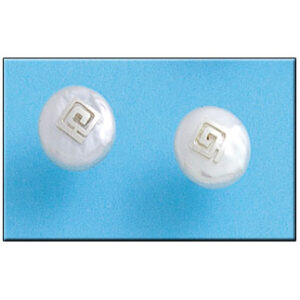 Pendiente greca perla coin plata 925mm