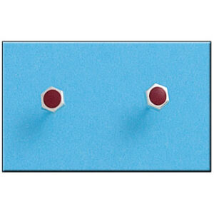 Pendiente plata 925mm hexagonal rojo