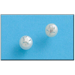 Pendiente plata 925mm estrella perla