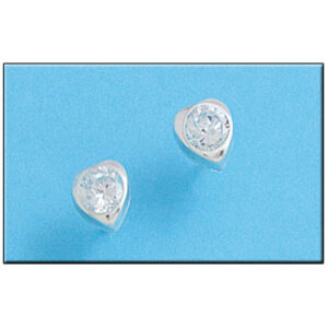 Pendientes plata 925mm corazon circonita - 7mms