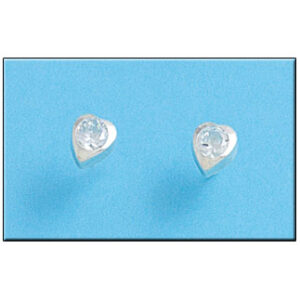 Pendientes plata 925mm corazon circonitas - 6mm