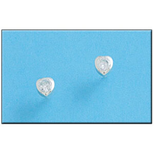 Pendientes plata 925mm corazon circonitas - 5mm