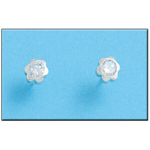 Pendiente plata 925mm flor circonita