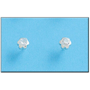 Pendiente plata 925mm flor circonita