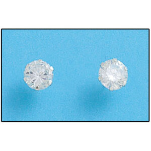 Pendientes plata 925mm redondo circonitas - 8mm
