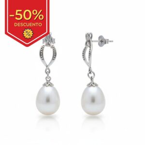 Pendientes plata 925mm perla cultivada
