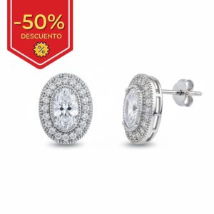 Pendientes plata 925mm ovalado circonitas