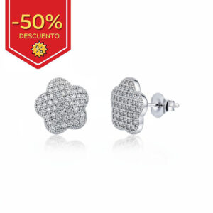 Pendientes flor circonitas plata 925mm