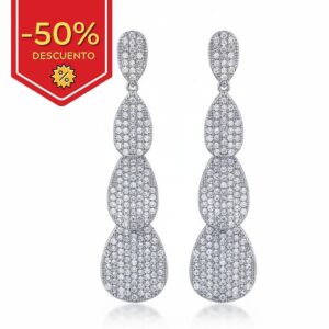 Pendientes plata 925mm lagrima circonitas