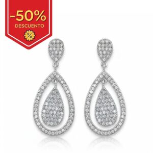 Pendientes plata 925mm lagrima circonitas