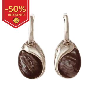Pendientes plata 925mm ojo de aguila negro
