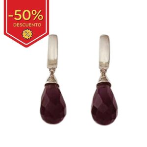 Pendientes plata 925mm piedra violeta
