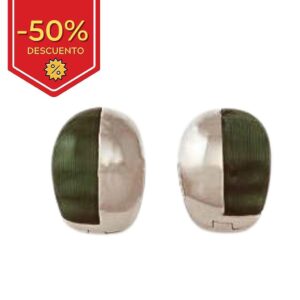 Pendientes plata 925mm ojo de gato verde