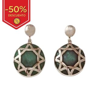 Pendientes plata 925mm resina verde