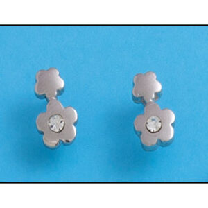 Pendientes plata 925mm flor circonitas