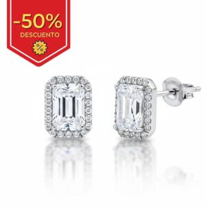 Pendientes rectangular plata 925mm