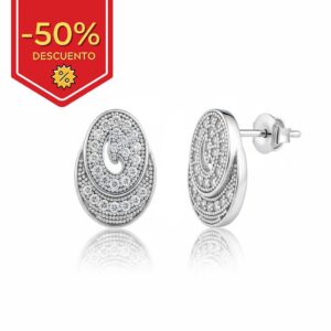 Pendientes plata 925mm ovalado circonitas