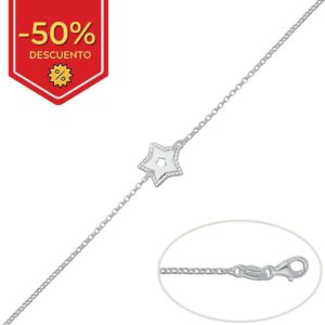 Pulsera plata 925mm estrella