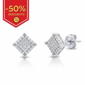 Pendientes plata 925mm cuadrados